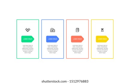 Infographic. Vector Infographic design template with icons and 4 numbers options or steps. Can be used for process diagram, presentations, workflow layout, banner, flow chart, info graph.