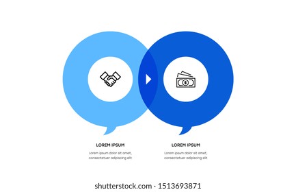 Infographic. Vector Infographic design template with icons and 2 numbers options or steps. Can be used for process diagram, presentations, workflow layout, banner, flow chart, info graph.