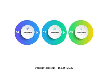 Infographic. Vector Infographic design template with icons and 3 numbers options or steps. Can be used for process diagram, presentations, workflow layout, banner, flow chart, info graph.