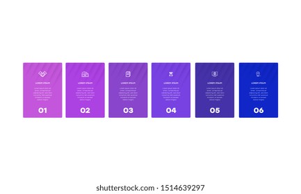 Infographic. Vector Infographic design template with icons and 6 numbers options or steps. Can be used for process diagram, presentations, workflow layout, banner, flow chart, info graph.