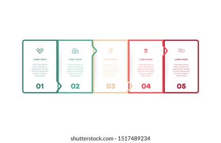 Infographic. Vector Infographic design template with icons and 5 numbers options or steps. Can be used for process diagram, presentations, workflow layout, banner, flow chart, info graph.