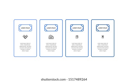 Infographic. Vector Infographic design template with icons and 4 numbers options or steps. Can be used for process diagram, presentations, workflow layout, banner, flow chart, info graph.