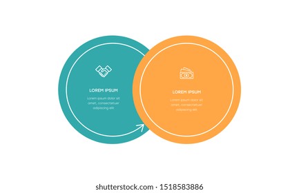 Infographic. Vector Infographic design template with icons and 2 numbers options or steps. Can be used for process diagram, presentations, workflow layout, banner, flow chart, info graph.