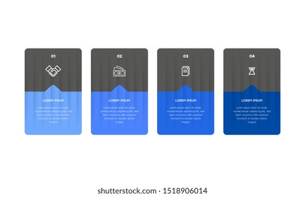 Infographic. Vector Infographic design template with icons and 4 numbers options or steps. Can be used for process diagram, presentations, workflow layout, banner, flow chart, info graph.
