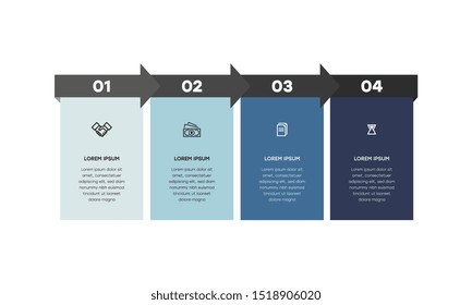Infographic. Vector Infographic design template with icons and 4 numbers options or steps. Can be used for process diagram, presentations, workflow layout, banner, flow chart, info graph.