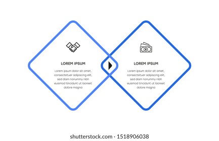 Infographic. Vector Infographic design template with icons and 2 numbers options or steps. Can be used for process diagram, presentations, workflow layout, banner, flow chart, info graph.
