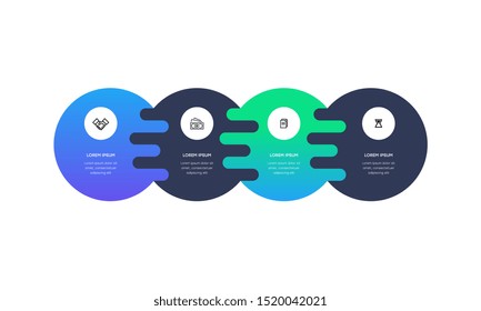 Infographic. Vector Infographic design template with icons and 4 numbers options or steps. Can be used for process diagram, presentations, workflow layout, banner, flow chart, info graph.