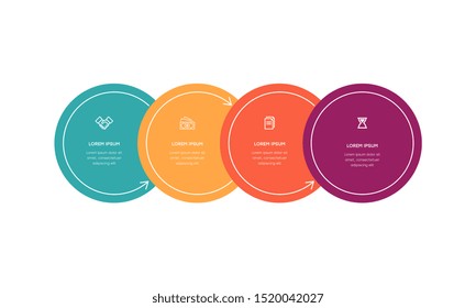 Infographic. Vector Infographic design template with icons and 4 numbers options or steps. Can be used for process diagram, presentations, workflow layout, banner, flow chart, info graph.