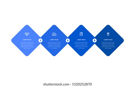 Infographic. Vector Infographic design template with icons and 4 numbers options or steps. Can be used for process diagram, presentations, workflow layout, banner, flow chart, info graph.