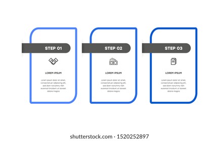 Infographic. Vector Infographic design template with icons and 3 numbers options or steps. Can be used for process diagram, presentations, workflow layout, banner, flow chart, info graph.