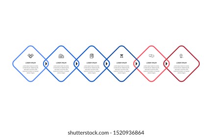 Infographic. Vector Infographic design template with icons and 6 numbers options or steps. Can be used for process diagram, presentations, workflow layout, banner, flow chart, info graph.