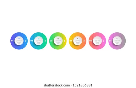 Infographic. Vector Infographic design template with icons and 6 numbers options or steps. Can be used for process diagram, presentations, workflow layout, banner, flow chart, info graph.