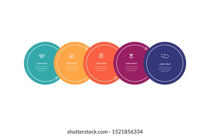 Infographic. Vector Infographic design template with icons and 5 numbers options or steps. Can be used for process diagram, presentations, workflow layout, banner, flow chart, info graph.