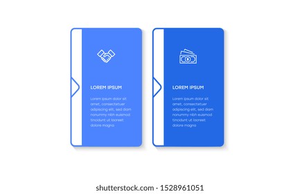 Infographic. Vector Infographic design template with icons and 2 numbers options or steps. Can be used for process diagram, presentations, workflow layout, banner, flow chart, info graph.