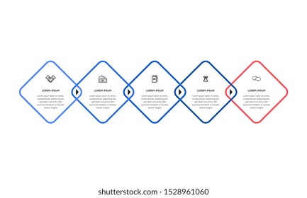 Infographic. Vector Infographic design template with icons and 5 numbers options or steps. Can be used for process diagram, presentations, workflow layout, banner, flow chart, info graph.