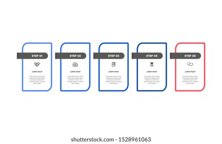 Infographic. Vector Infographic design template with icons and 5 numbers options or steps. Can be used for process diagram, presentations, workflow layout, banner, flow chart, info graph.
