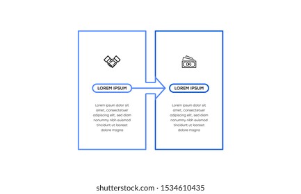Infographic. Vector Infographic design template with icons and 2 numbers options or steps. Can be used for process diagram, presentations, workflow layout, banner, flow chart, info graph.