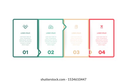Infographic. Vector Infographic design template with icons and 4 numbers options or steps. Can be used for process diagram, presentations, workflow layout, banner, flow chart, info graph.