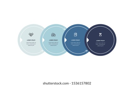 Infographic. Vector Infographic design template with icons and 4 numbers options or steps. Can be used for process diagram, presentations, workflow layout, banner, flow chart, info graph.