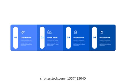 Infographic. Vector Infographic design template with icons and 4 numbers options or steps. Can be used for process diagram, presentations, workflow layout, banner, flow chart, info graph.