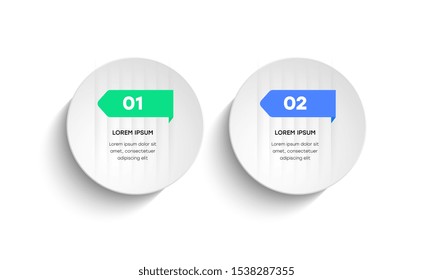 Infographic. Vector Infographic design template with icons and 2 numbers options or steps. Can be used for process diagram, presentations, workflow layout, banner, flow chart, info graph.