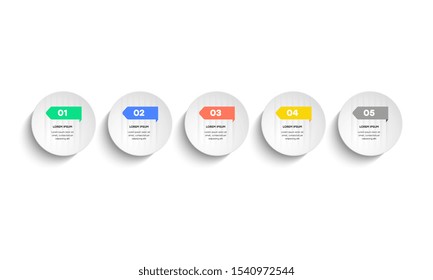 Infographic. Vector Infographic design template with icons and 5 numbers options or steps. Can be used for process diagram, presentations, workflow layout, banner, flow chart, info graph.