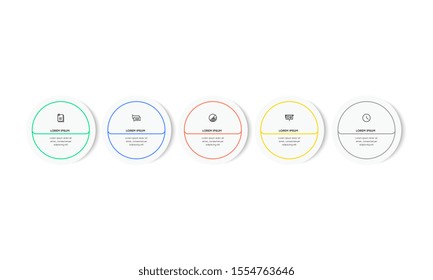 Infographic. Vector Infographic design template with icons and 5 numbers options or steps. Can be used for process diagram, presentations, workflow layout, banner, flow chart, info graph.