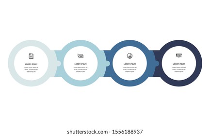 Infographic. Vector Infographic design template with icons and 4 numbers options or steps. Can be used for process diagram, presentations, workflow layout, banner, flow chart, info graph.
