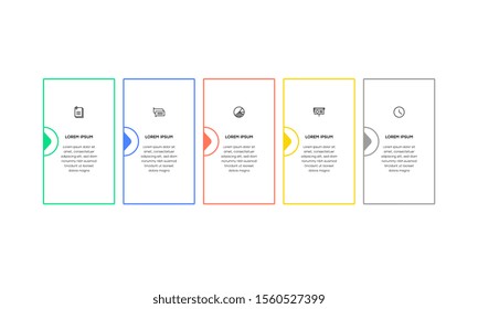 Infographic. Vector Infographic design template with icons and 5 numbers options or steps. Can be used for process diagram, presentations, workflow layout, banner, flow chart, info graph.