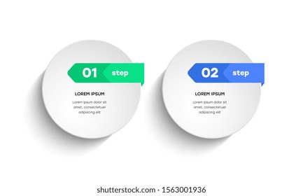 Infographic. Vector Infographic design template with icons and 2 numbers options or steps. Can be used for process diagram, presentations, workflow layout, banner, flow chart, info graph.