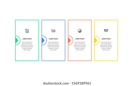 Infographic. Vector Infographic design template with icons and 4 numbers options or steps. Can be used for process diagram, presentations, workflow layout, banner, flow chart, info graph.