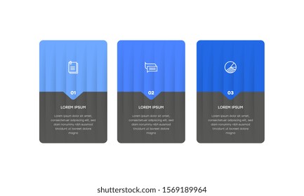 Infographic. Vector Infographic design template with icons and 3 numbers options or steps. Can be used for process diagram, presentations, workflow layout, banner, flow chart, info graph.