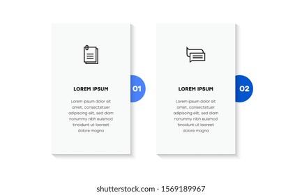 Infographic. Vector Infographic design template with icons and 2 numbers options or steps. Can be used for process diagram, presentations, workflow layout, banner, flow chart, info graph.