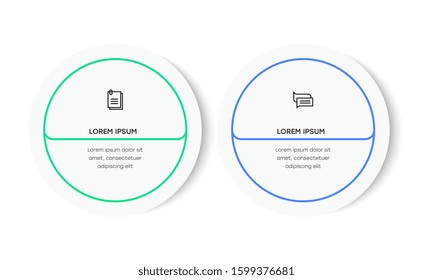 Infographic. Vector Infographic design template with icons and 2 numbers options or steps. Can be used for process diagram, presentations, workflow layout, banner, flow chart, info graph.