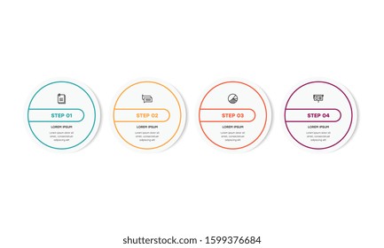 Infographic. Vector Infographic design template with icons and 4 numbers options or steps. Can be used for process diagram, presentations, workflow layout, banner, flow chart, info graph.