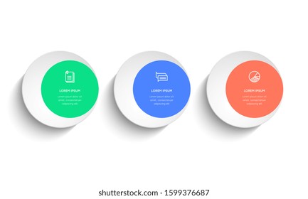 Infographic. Vector Infographic design template with icons and 3 numbers options or steps. Can be used for process diagram, presentations, workflow layout, banner, flow chart, info graph.