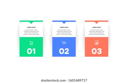 Infographic. Vector Infographic design template with icons and 3 numbers options or steps. Can be used for process diagram, presentations, workflow layout, banner, flow chart, info graph.