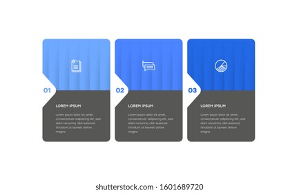 Infographic. Vector Infographic design template with icons and 3 numbers options or steps. Can be used for process diagram, presentations, workflow layout, banner, flow chart, info graph.