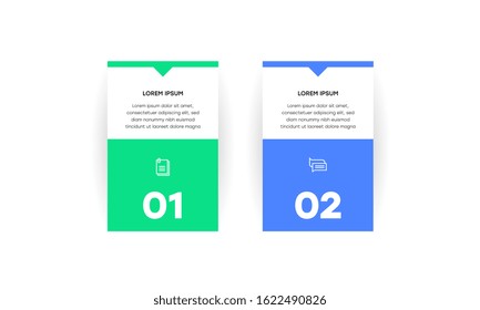 Infographic. Vector Infographic design template with icons and 2 numbers options or steps. Can be used for process diagram, presentations, workflow layout, banner, flow chart, info graph.