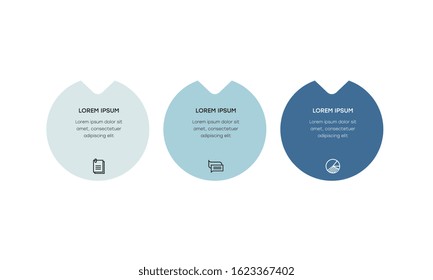 Infographic. Vector Infographic design template with icons and 3 numbers options or steps. Can be used for process diagram, presentations, workflow layout, banner, flow chart, info graph.