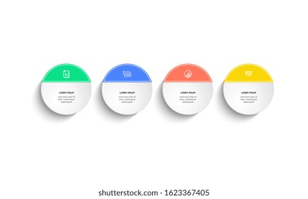 Infographic. Vector Infographic design template with icons and 4 numbers options or steps. Can be used for process diagram, presentations, workflow layout, banner, flow chart, info graph.
