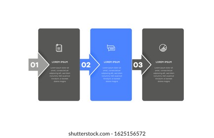 Infographic. Vector Infographic design template with icons and 3 numbers options or steps. Can be used for process diagram, presentations, workflow layout, banner, flow chart, info graph.