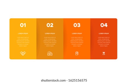 Infographic. Vector Infographic design template with icons and 4 numbers options or steps. Can be used for process diagram, presentations, workflow layout, banner, flow chart, info graph.