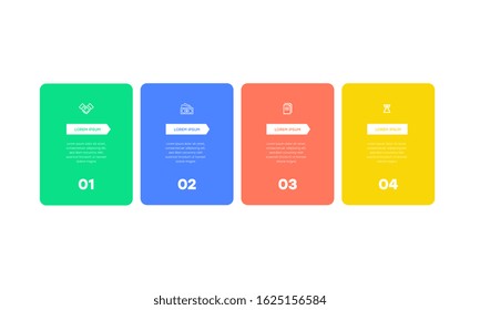 Infographic. Vector Infographic design template with icons and 4 numbers options or steps. Can be used for process diagram, presentations, workflow layout, banner, flow chart, info graph.