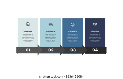 Infographic. Vector Infographic design template with icons and 4 numbers options or steps. Can be used for process diagram, presentations, workflow layout, banner, flow chart, info graph.