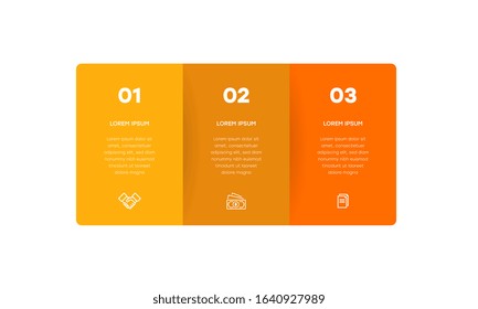 Infographic. Vector Infographic design template with icons and 3 numbers options or steps. Can be used for process diagram, presentations, workflow layout, banner, flow chart, info graph.