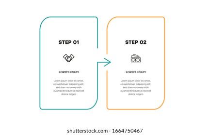 Infographic. Vector Infographic design template with icons and 2 numbers options or steps. Can be used for process diagram, presentations, workflow layout, banner, flow chart, info graph.