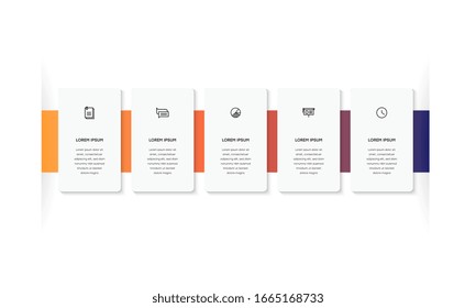Infographic. Vector Infographic design template with icons and 5 numbers options or steps. Can be used for process diagram, presentations, workflow layout, banner, flow chart, info graph.