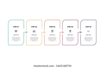 Infographic. Vector Infographic design template with icons and 5 numbers options or steps. Can be used for process diagram, presentations, workflow layout, banner, flow chart, info graph.