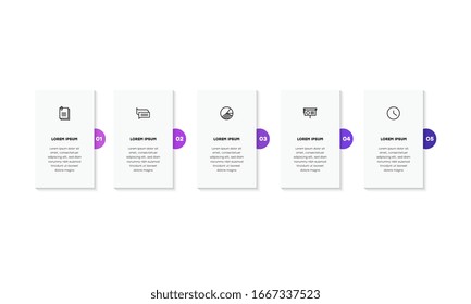 Infographic. Vector Infographic design template with icons and 5 numbers options or steps. Can be used for process diagram, presentations, workflow layout, banner, flow chart, info graph.